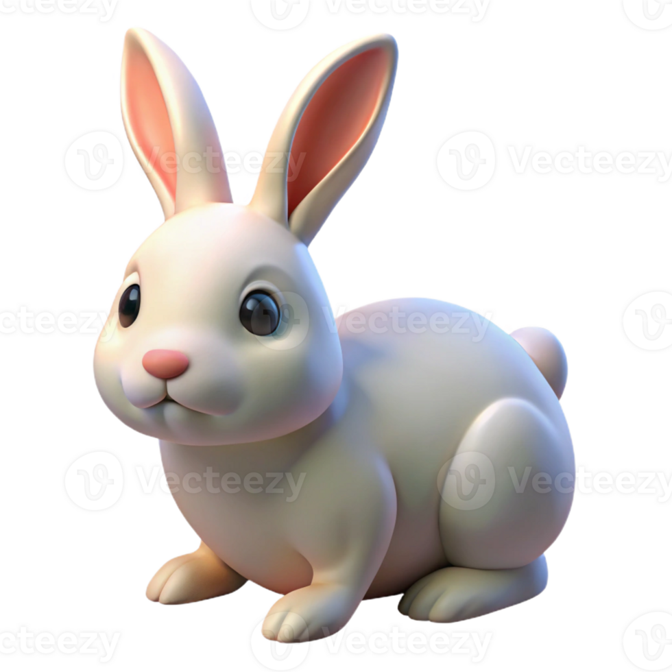 gorgeous notable Rabbit, white, floppy ears, with Transparent Background png
