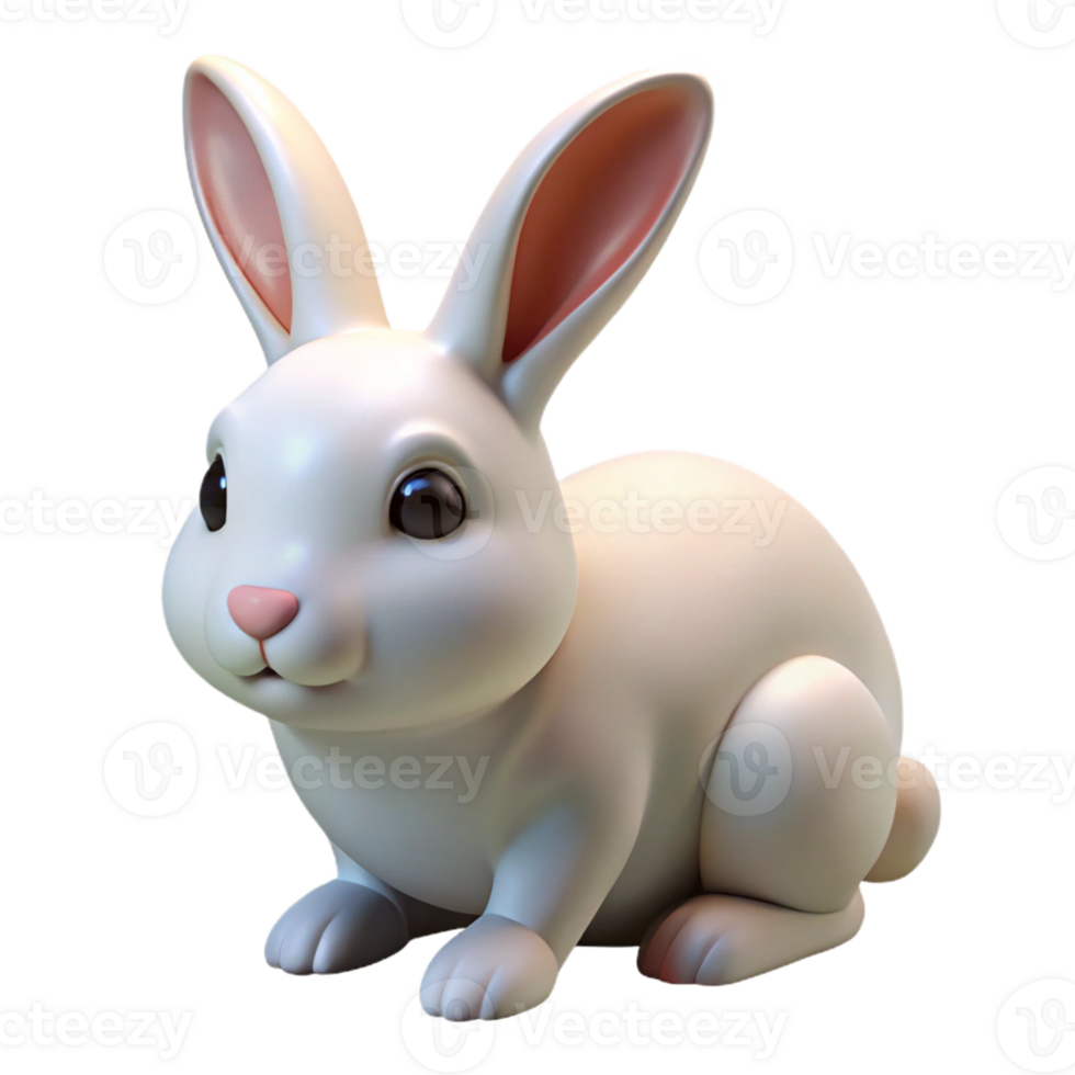 dramatic dramatic Rabbit, white, floppy ears, with Transparent Background detailed png