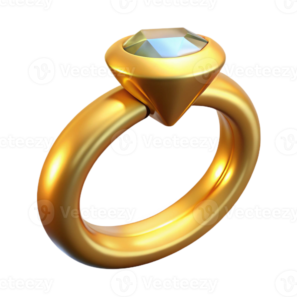 coveted avant-garde A gold wedding ring with a diamond with Transparent Background impeccable png