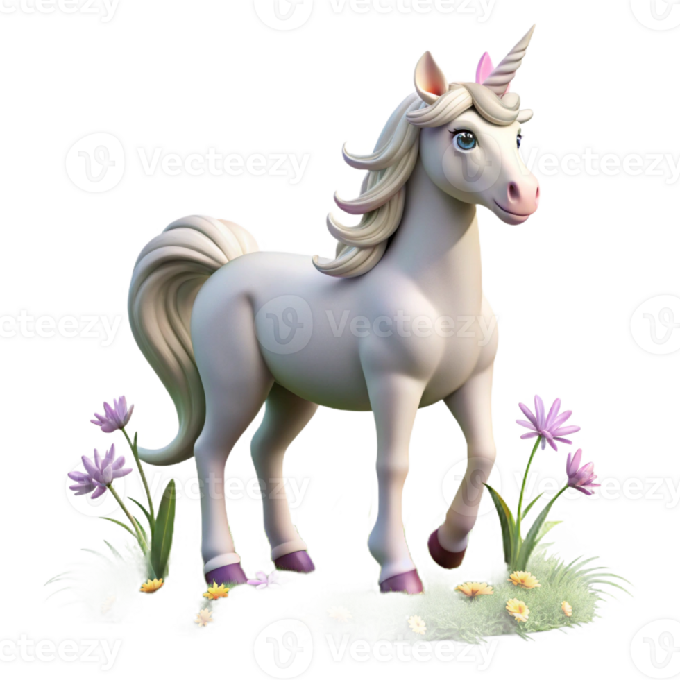 serene modern A Unicorn with a Pearly White exclusive png