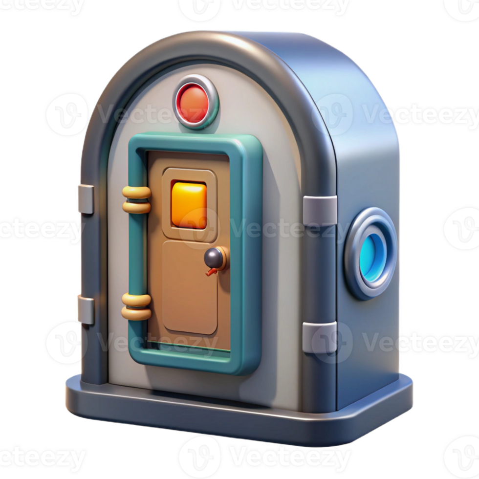 coveted artistic Spaceship door, airtight seal, control panel with Transparent Background 4K png