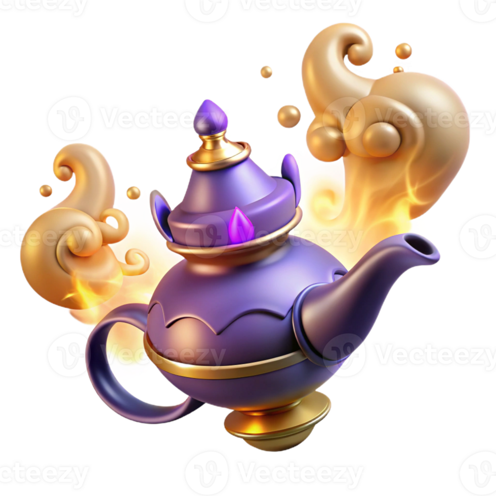 elegant minimalist A Powerful Djinn Emerges from a Magic high quality png