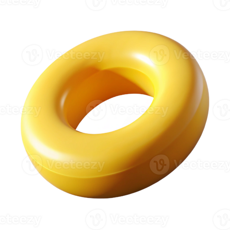 vibrant coveted Isolated cutout, single rubber band, yellow, photorealistic render, ultra-detailed with Transparent Background png