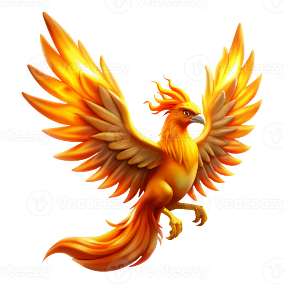 beautiful classic A Majestic Phoenix with Fiery Plumage detailed png