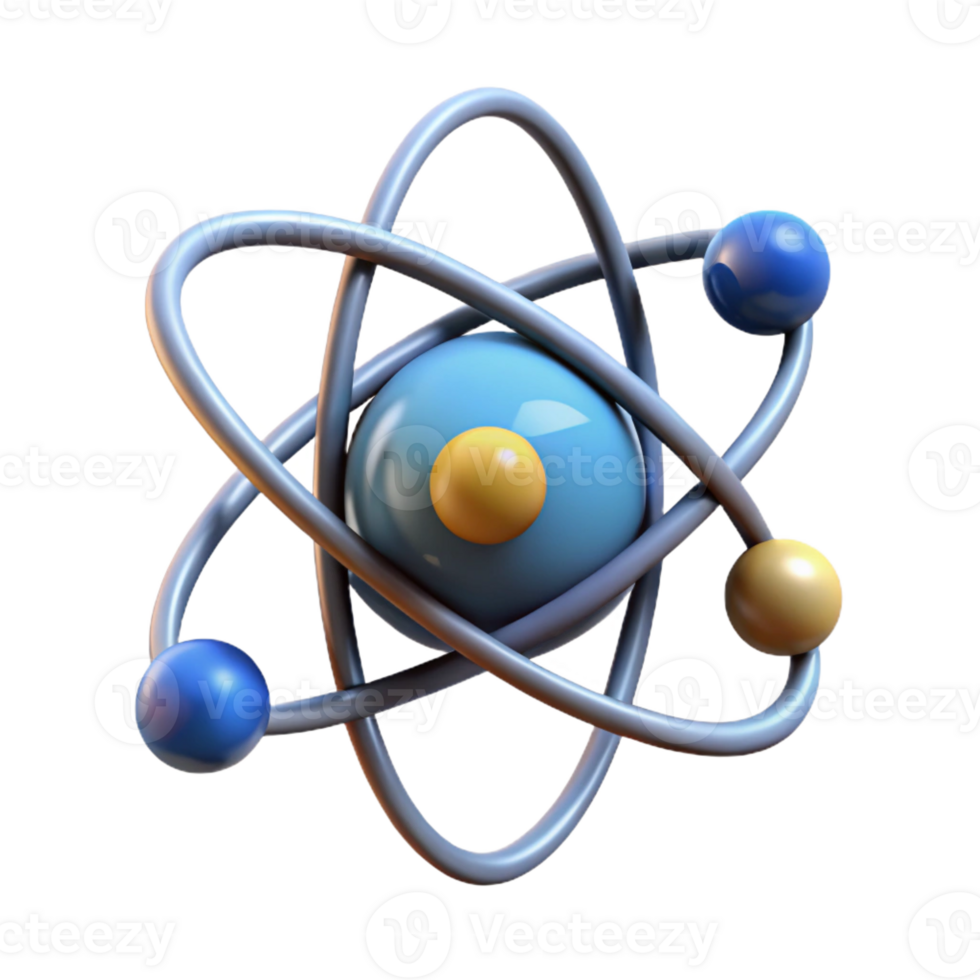 distinguished contemporary Professional render, hyper-specific, isolated cutout of a single, atom with Transparent Background top-tier png