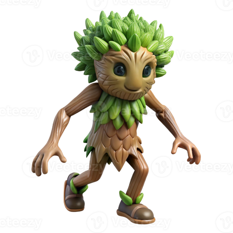 beautiful creative A Whimsical Treant with Bark Like Skin high quality png