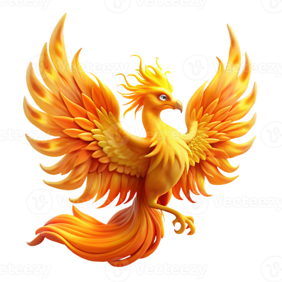 magnificent vintage A Majestic Phoenix with Fiery Plumage 4K png