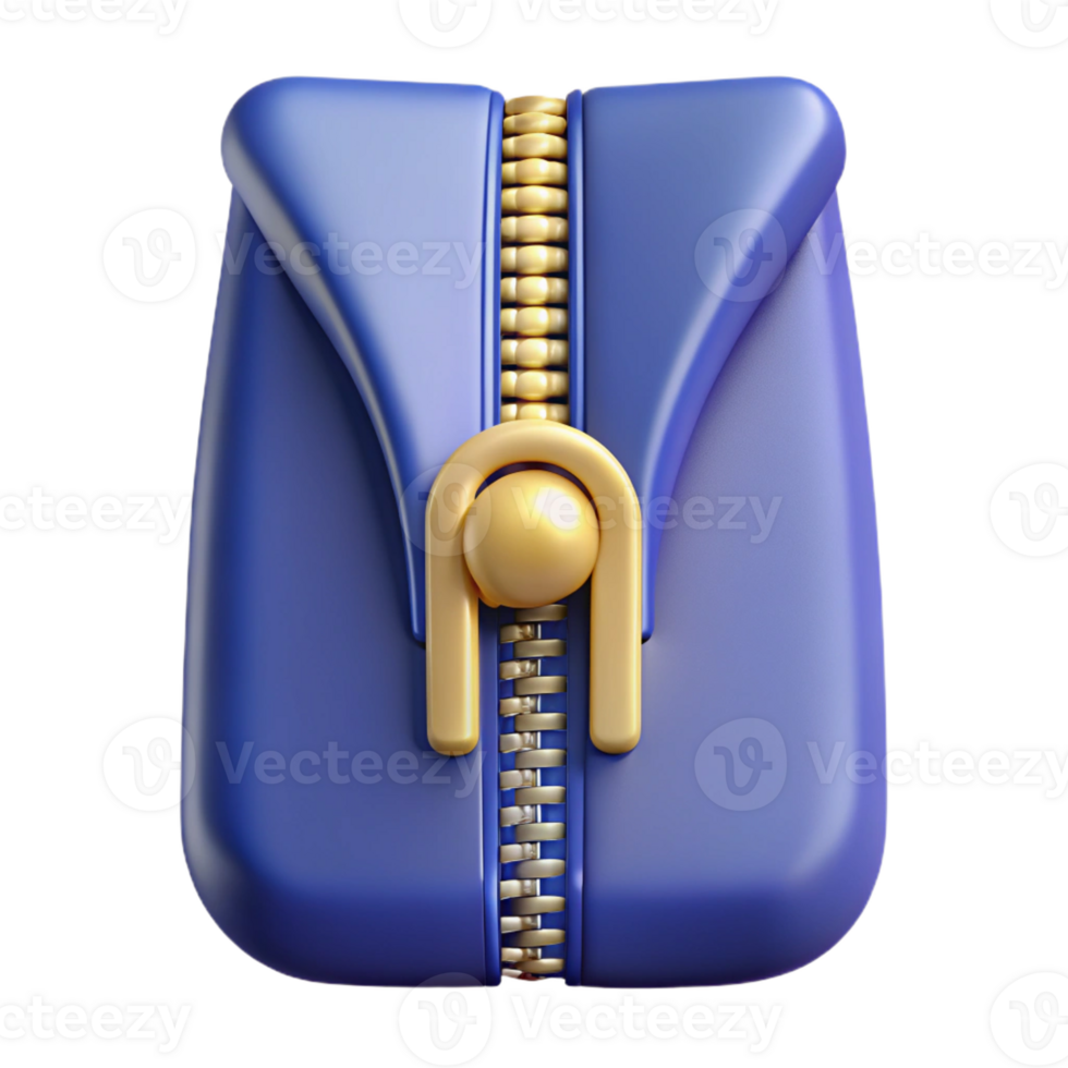 sought-after abstract Hyper-specific, isolated cutout, single zipper, closed, professional render with Transparent Background perfect clarity png