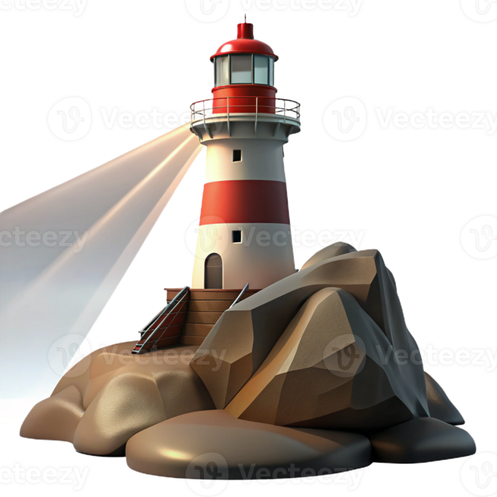 impressive modern A Towering Lighthouse Perched on a Rocky genuine png