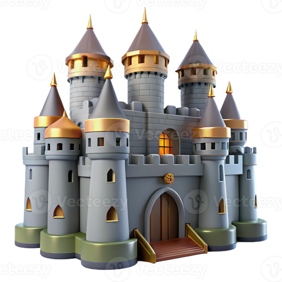 elegant modern A Towering Medieval Castle Fortified high resolution png