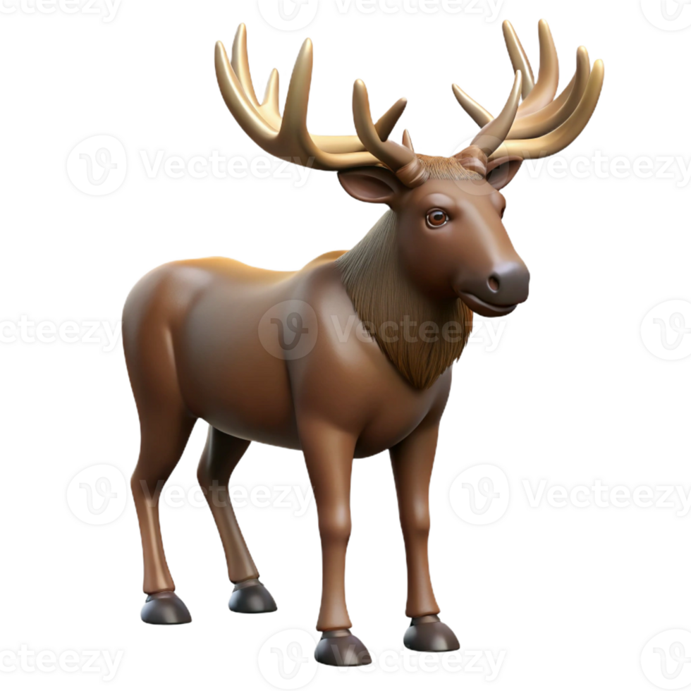 celebrated renaissance Moose, male, large antlers, with Transparent Background exclusive png