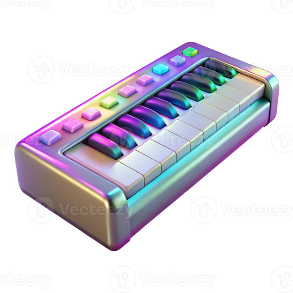 tranquil gorgeous Photorealistic, ultra-detailed, hyper-specific professional render of a single, isolated, futuristic holographic keyboard, isolated cutout with Transparent Background high resolution png