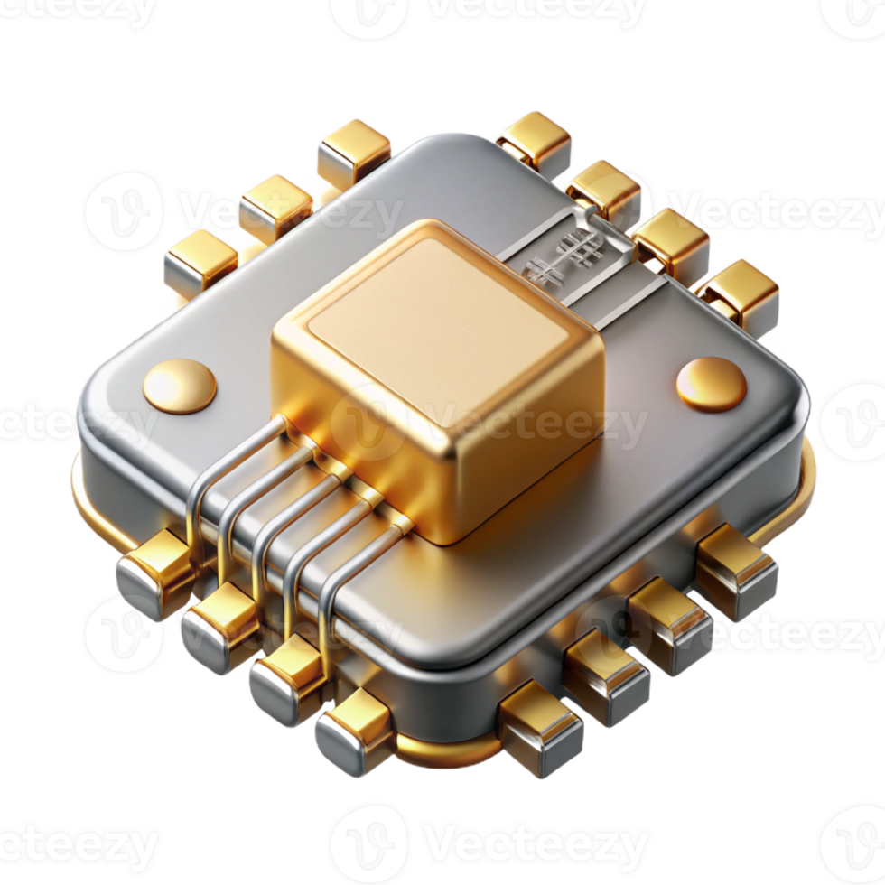 elegant rustic A Close Up of a Microchip with Intricate authentic png