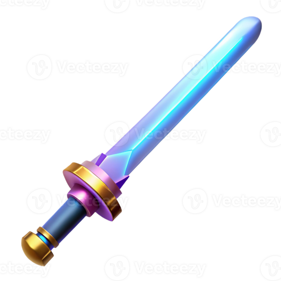 sumptuous notable Laser sword, glowing blade, ornate hilt with Transparent Background png