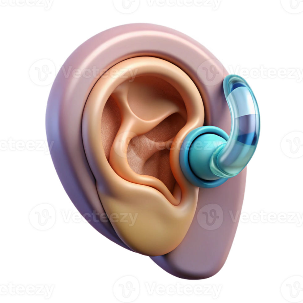impressive classic A Single Human Ear with a Futuristic detailed png