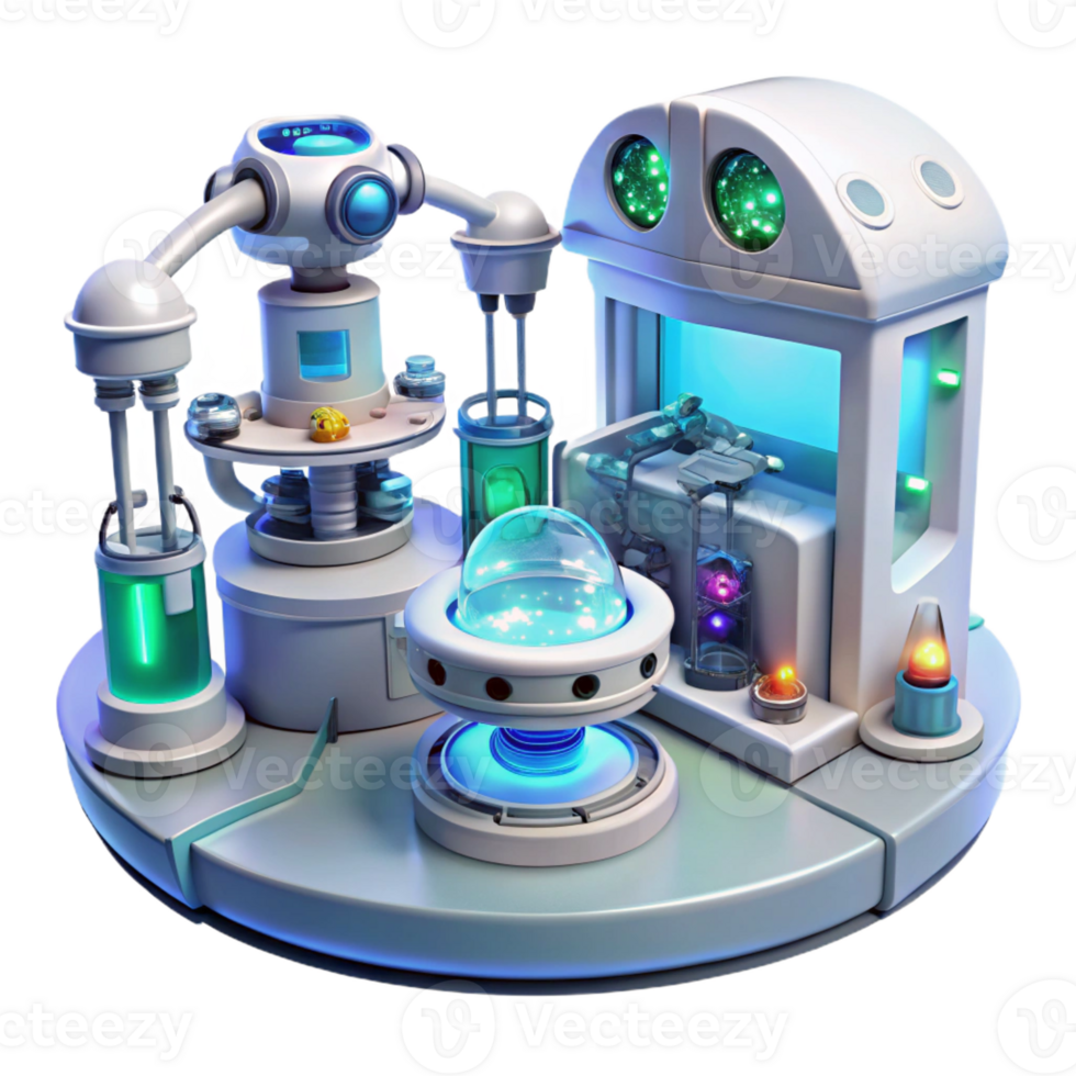 beautiful creative A Futuristic Laboratory with Holographic 4K png