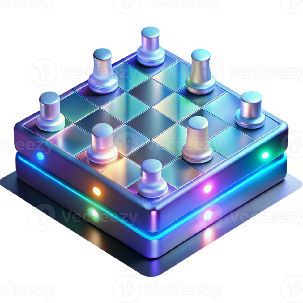 magnificent contemporary A Holographic Chessboard with Glowing high quality png