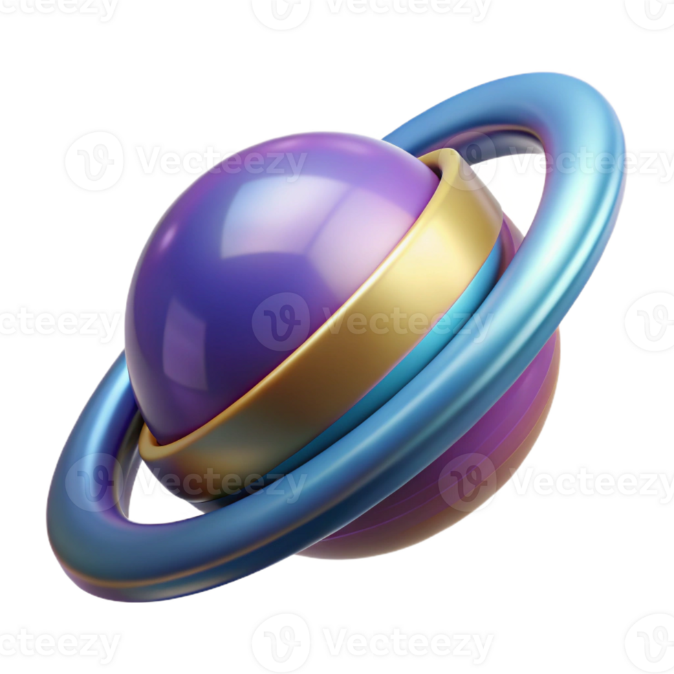 magnificent modern Concept art style, isolated cutout of a single, abstract, planetary ring with Transparent Background impeccable png