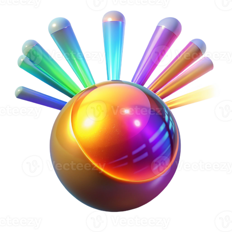 extraordinary vintage A Levitating Sphere Emitting Beams of authentic png