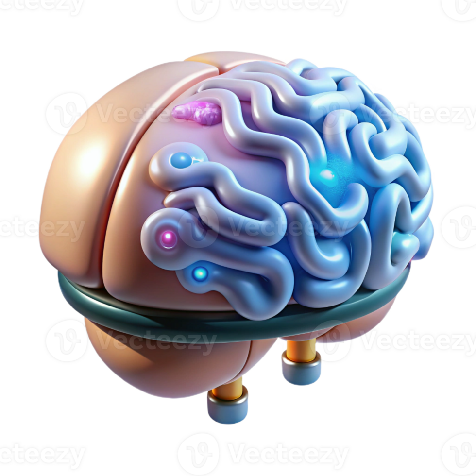 alluring energetic geometric Cybernetic brain implant, glowing circuitry, intricate wiring with Transparent Background sharp png