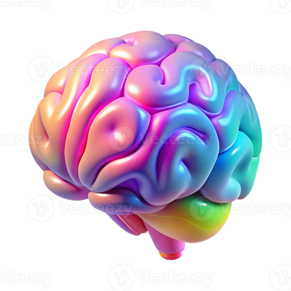 serene contemporary A Holographic Projection of a Human Brain detailed png
