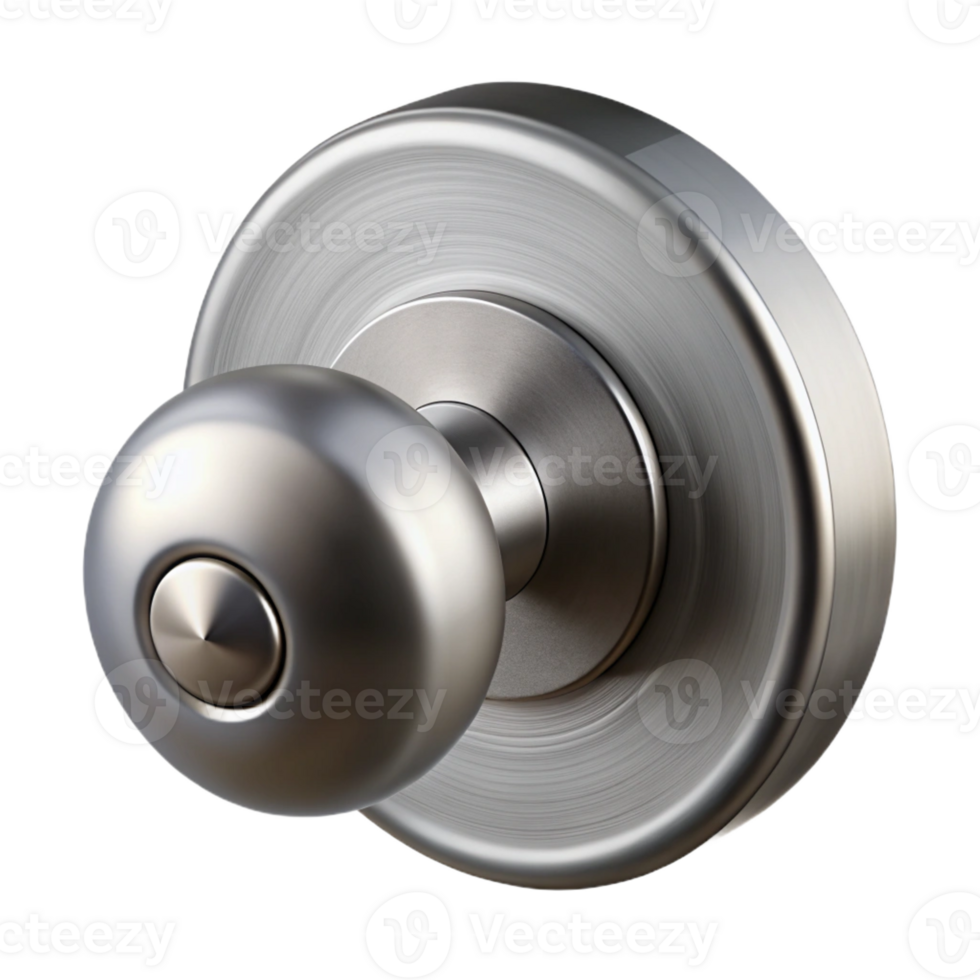 alluring ethereal artistic Modern doorknob, brushed nickel, minimalist design with Transparent Background flawless png