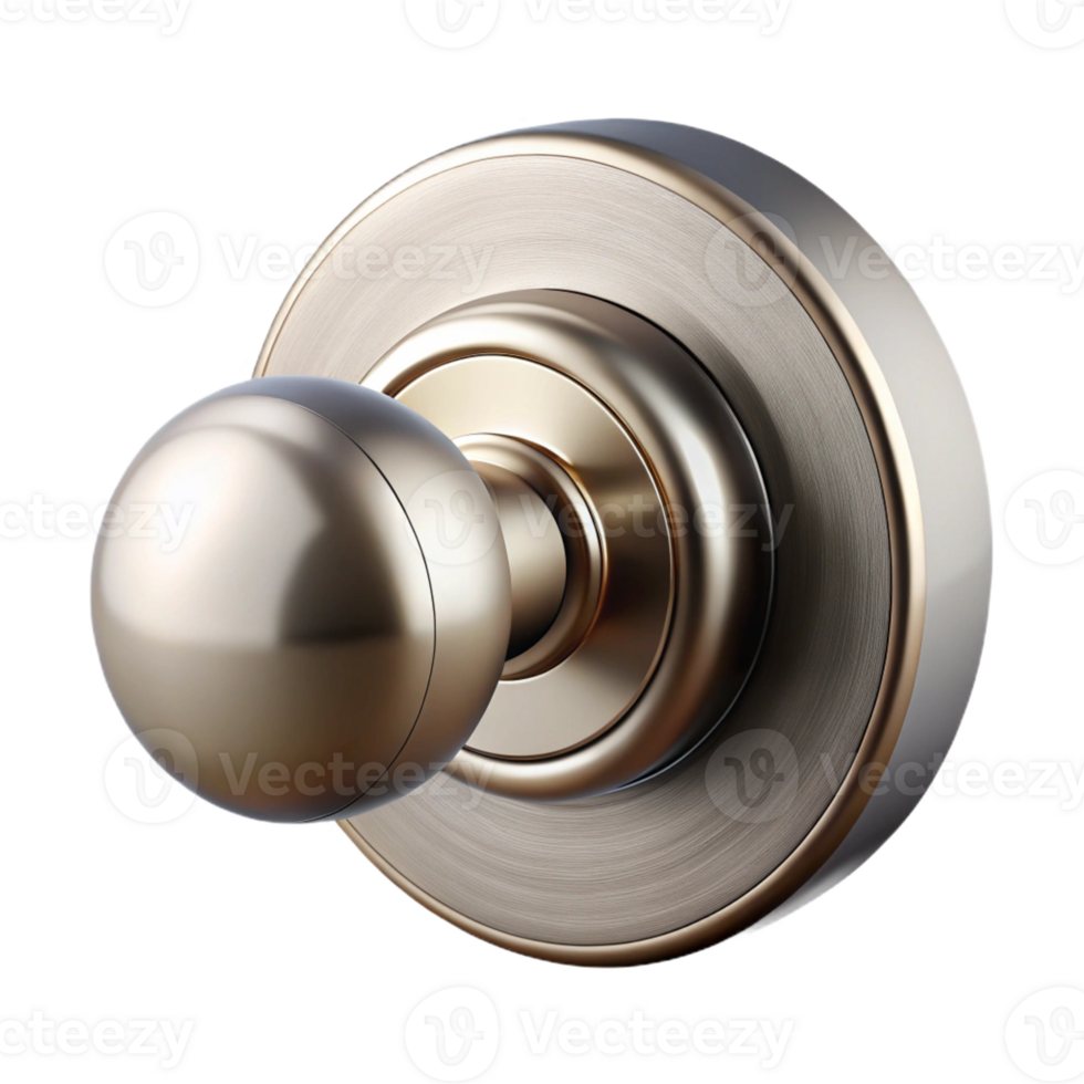 intense elegant Modern doorknob, brushed nickel, minimalist design with Transparent Background sharp png