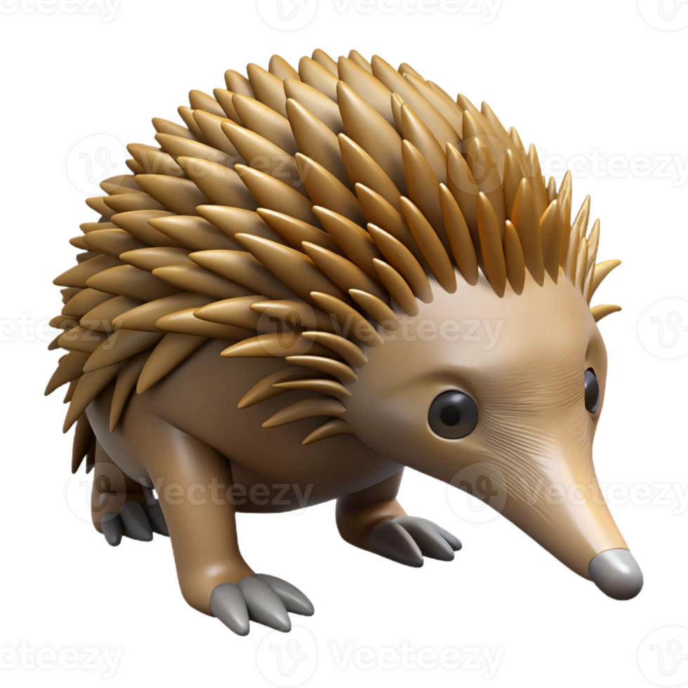 vibrant coveted Echidna, short-beaked, foraging, with Transparent Background png
