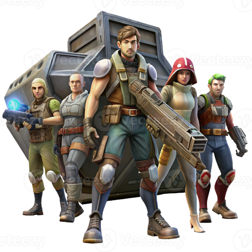 dramatic modern A Group of Space Pirates Armed with premium png