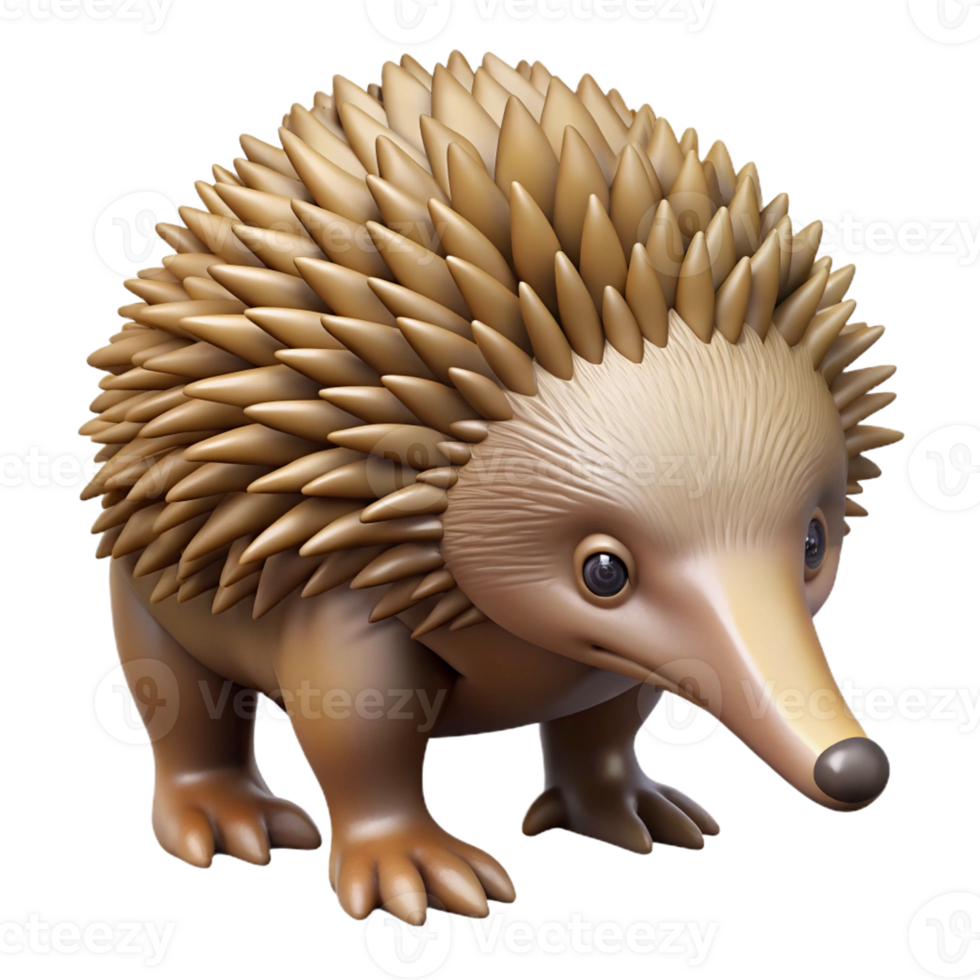 sumptuous unparalleled Echidna, short-beaked, foraging, with Transparent Background png