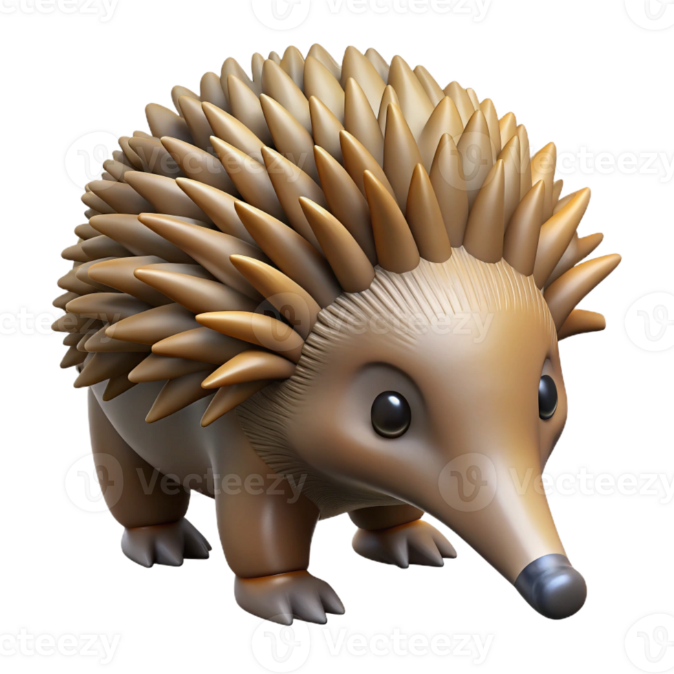 stunning distinguished Echidna, short-beaked, foraging, with Transparent Background png