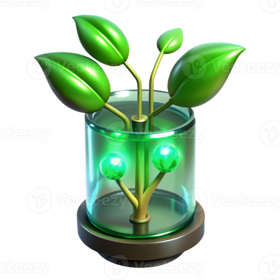 serene contemporary A Genetically Modified Plant with Glowing 4K png