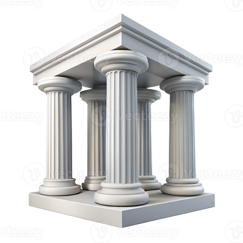 hypnotic joyful coastal Georgian columns, white, classical architecture with Transparent Background luxury png