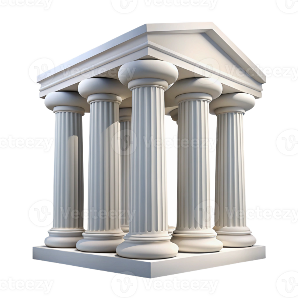 gorgeous peaceful victorian Georgian columns, white, classical architecture with Transparent Background premium png