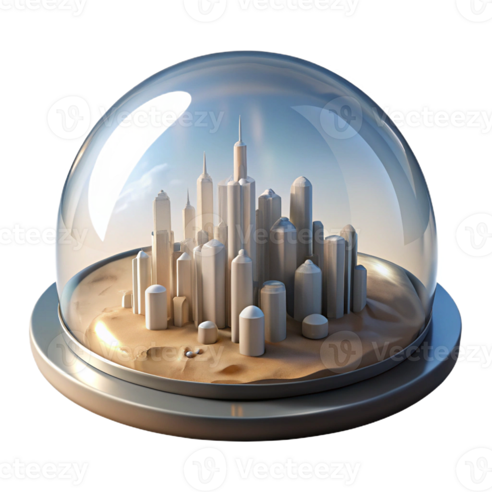 magnificent minimalist A Futuristic City Built Within a Giant professional png