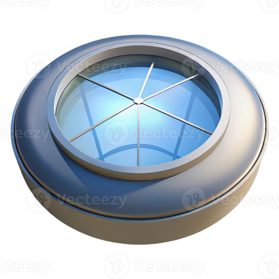 striking memorable Skylight, circular, modern architecture with Transparent Background png