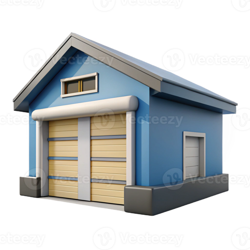 tranquil elegant Garage door, sectional, residential architecture with Transparent Background high resolution png
