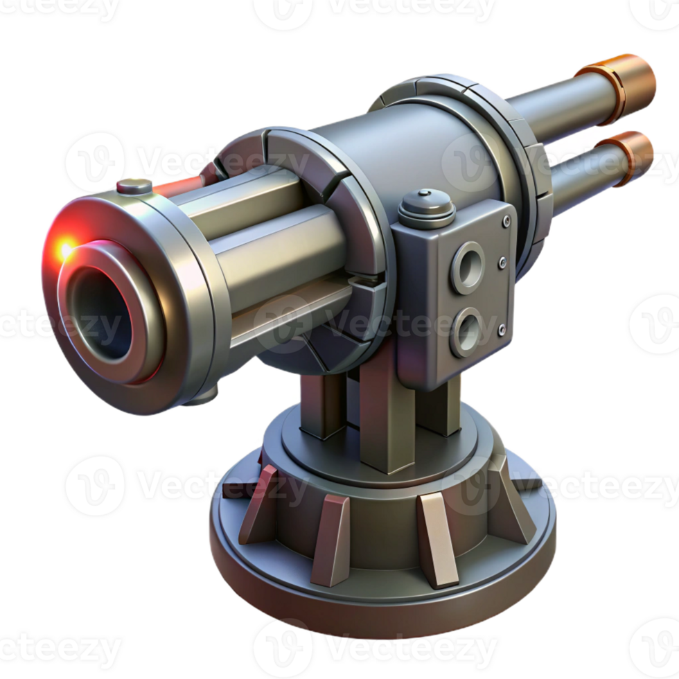 extraordinary exemplary Laser cannon, large barrel, targeting system with Transparent Background png