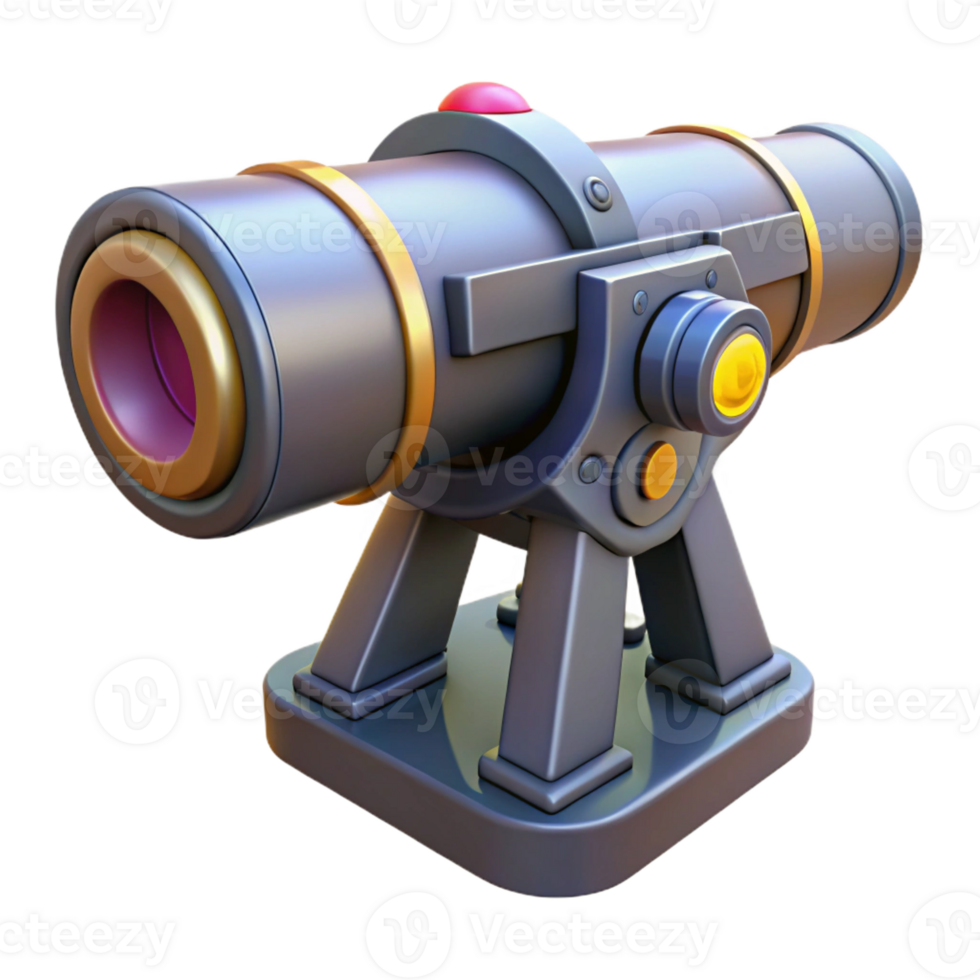 beautiful signature Laser cannon, large barrel, targeting system with Transparent Background png