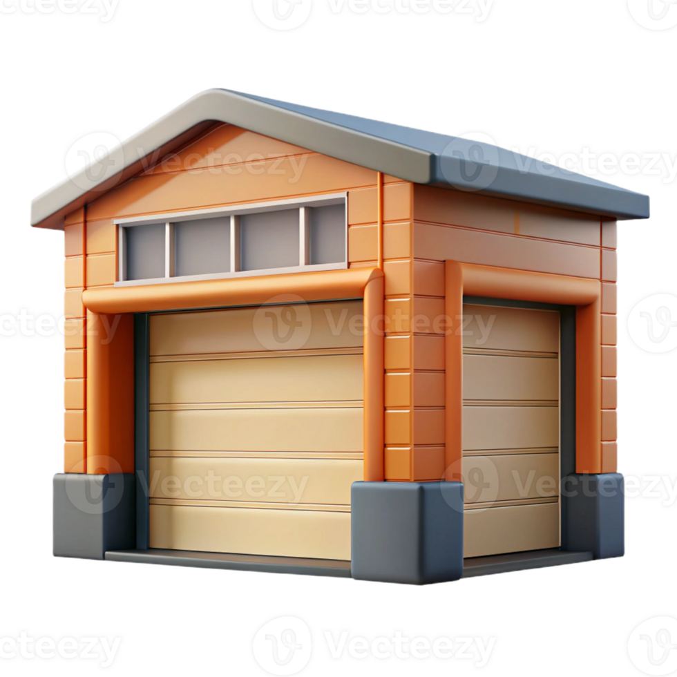 tranquil dazzling Garage door, sectional, residential architecture with Transparent Background masterfully captured png