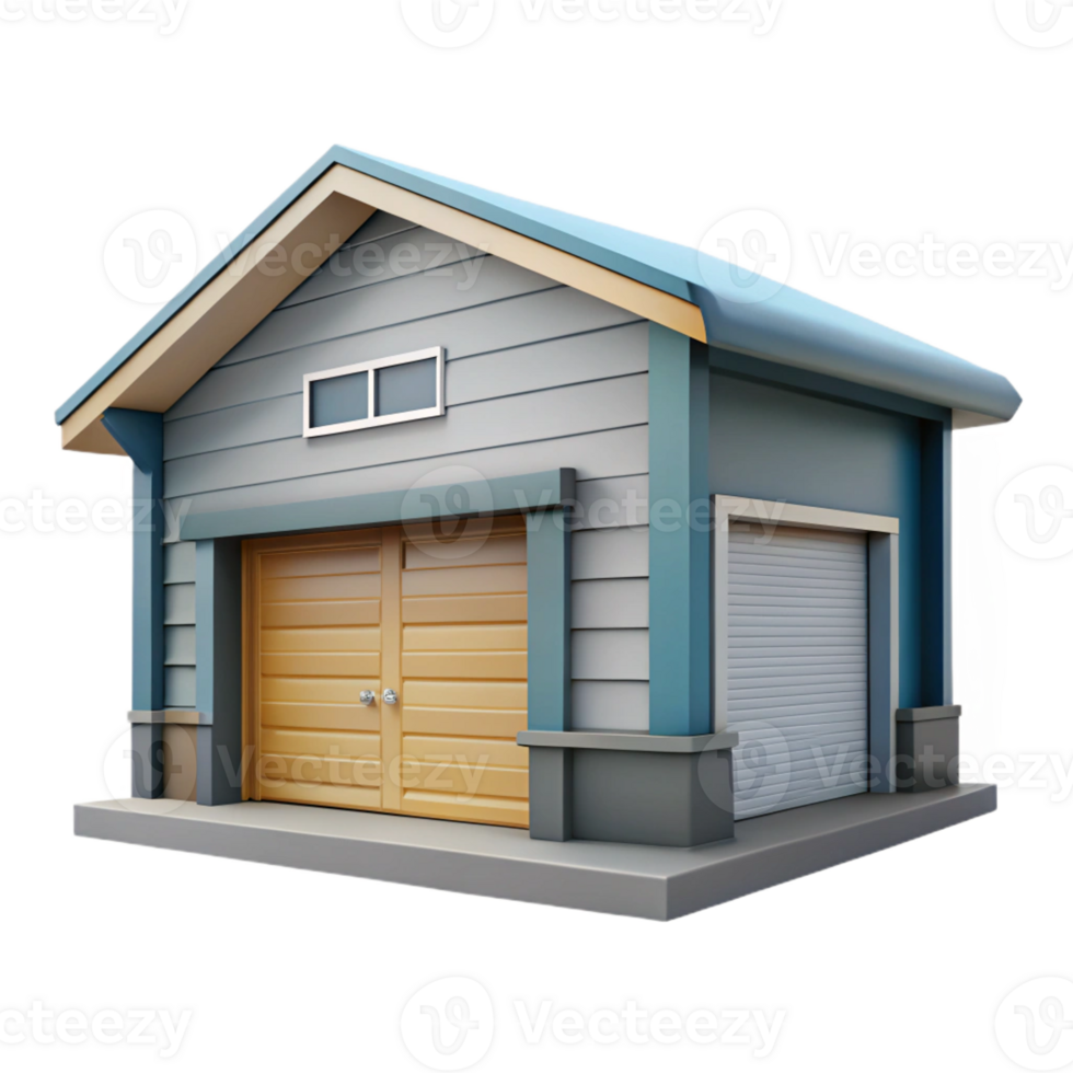 sought-after creative Garage door, sectional, residential architecture with Transparent Background perfect clarity png