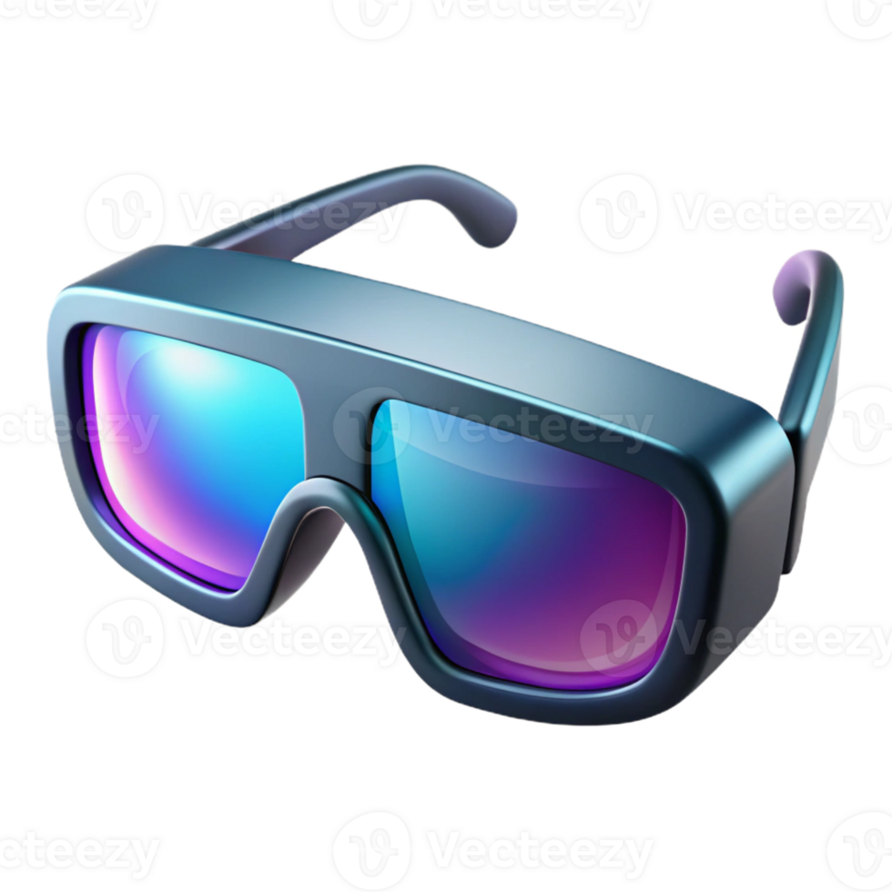 joyful elegant Futuristic glasses, augmented reality display, sleek design with Transparent Background museum quality png
