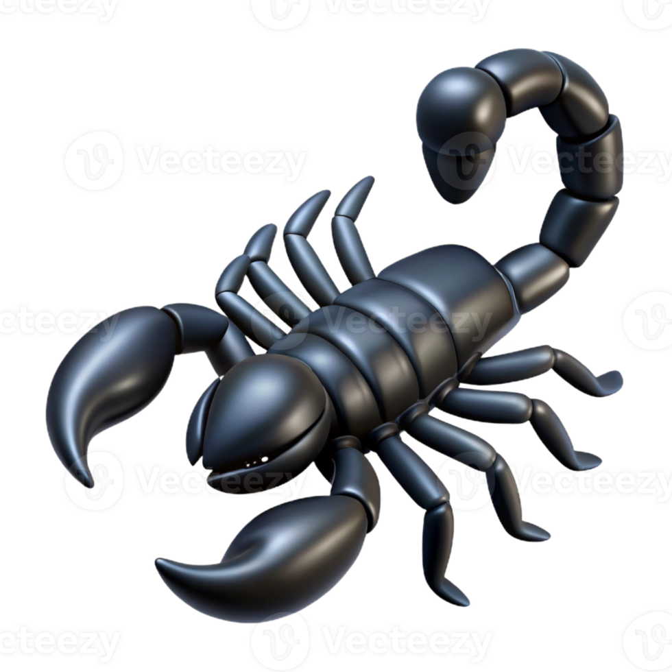 passionate alluring Scorpion, black, tail raised, with Transparent Background ultra HD png