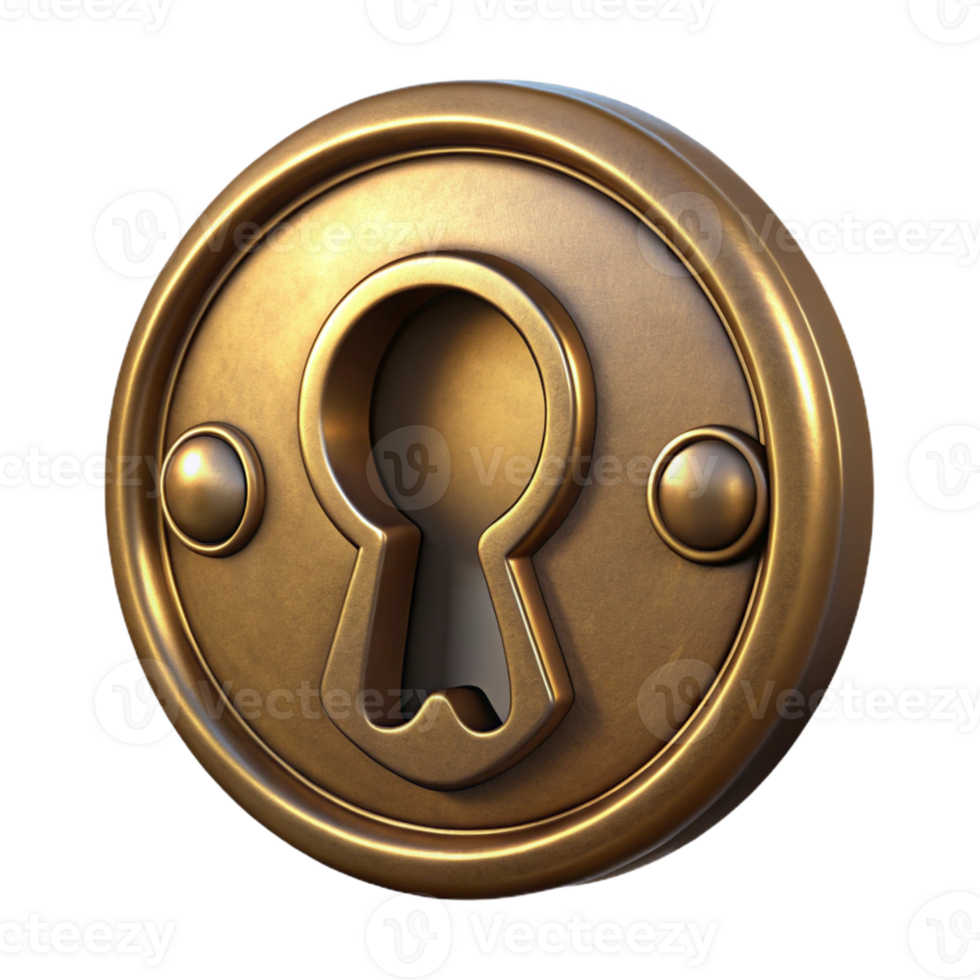 mesmerizing passionate avant-garde Antique keyhole, brass, vintage lock with Transparent Background gallery standard png