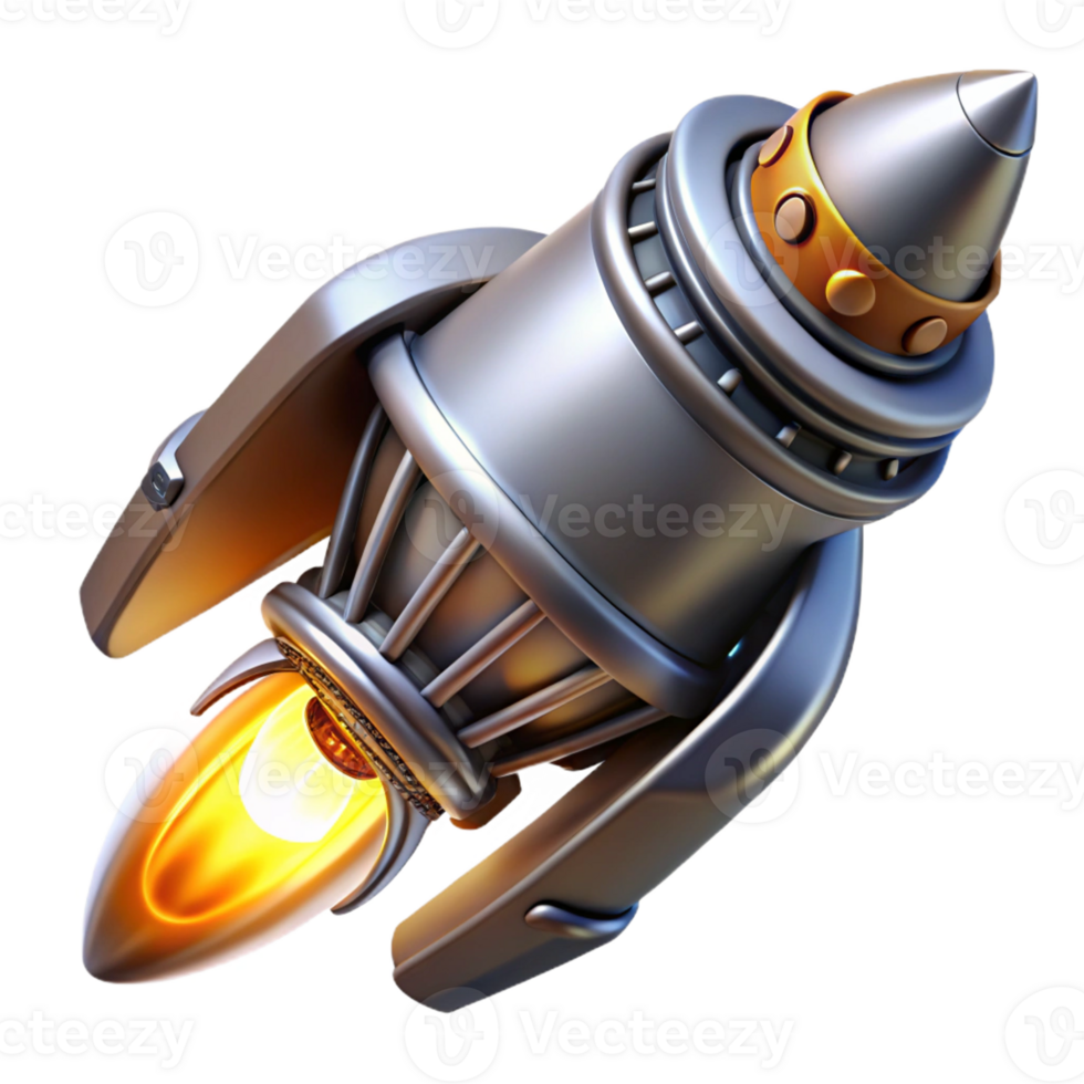 sumptuous elegant Spaceship engine nozzle, glowing exhaust, detailed design with Transparent Background detailed png