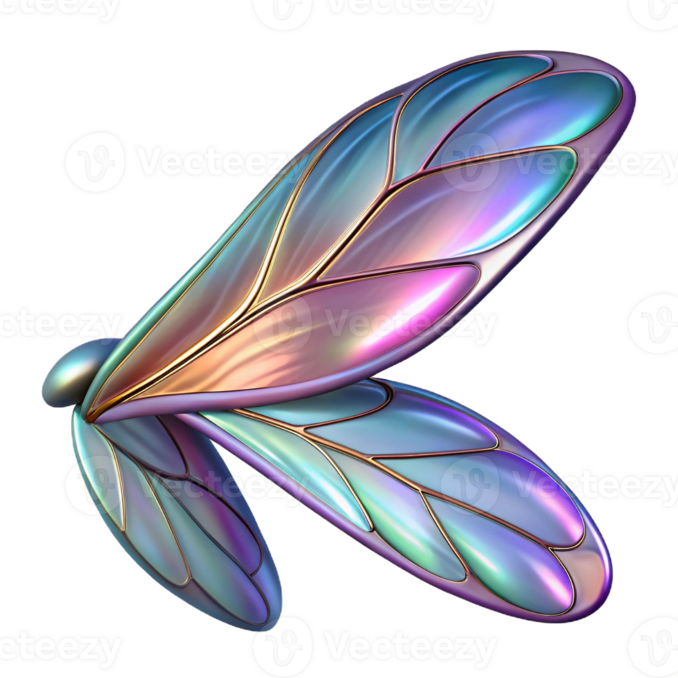 glorious joyful mid-century Alien insect wing, iridescent, intricate venation with Transparent Background luxury png