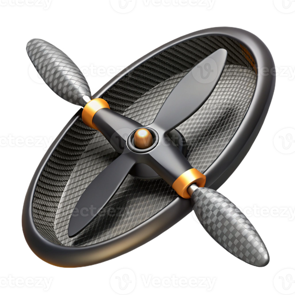 gorgeous art deco Hyper-specific, photorealistic render of a single, carbon fiber drone propeller, isolated cutout Ultra-detailed texture with Transparent Background crisp png