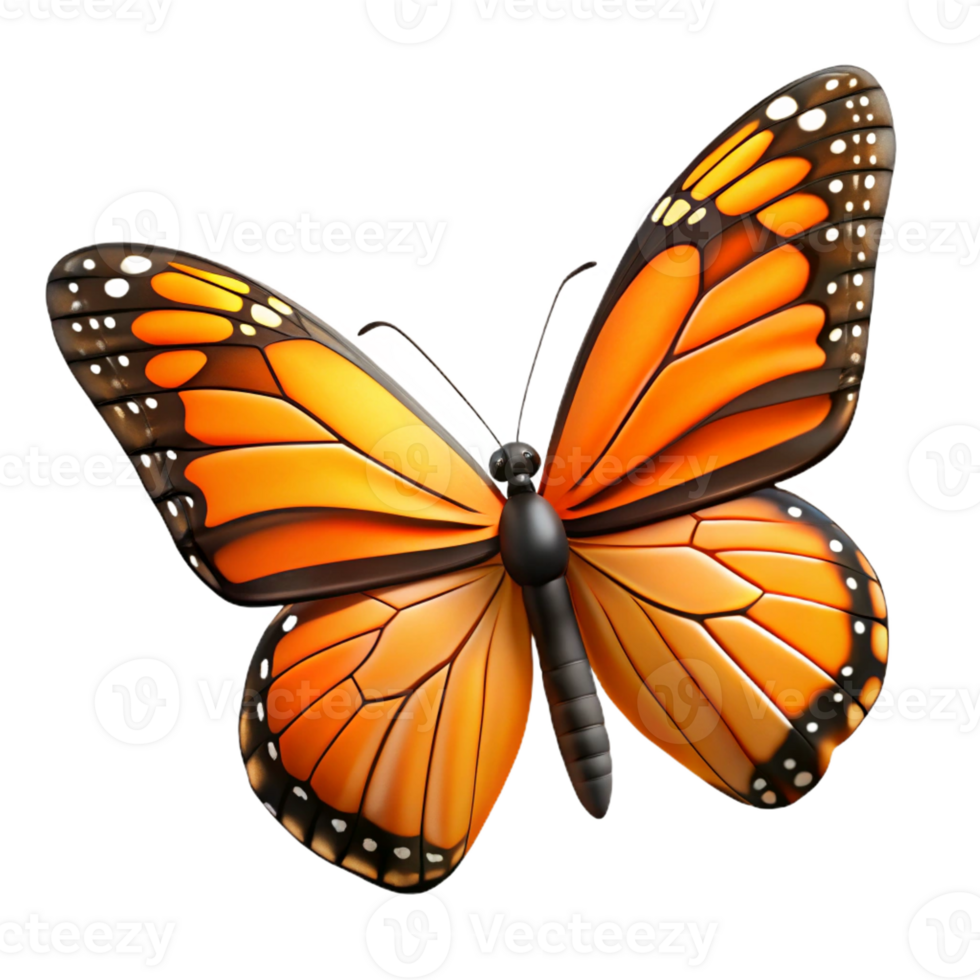unparalleled industrial Large monarch butterfly wings spread with Transparent Background 8K png