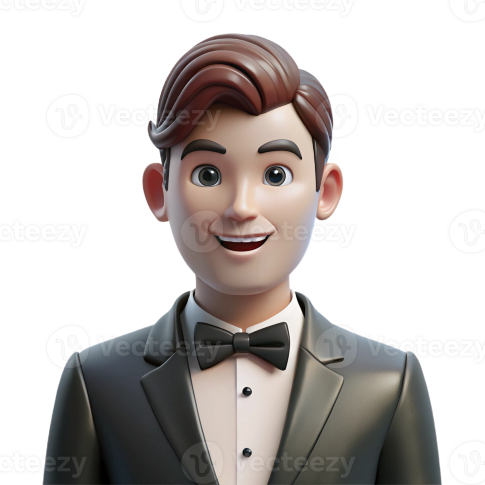 alluring rustic Groom in tuxedo, wedding portrait, with Transparent Background high quality png