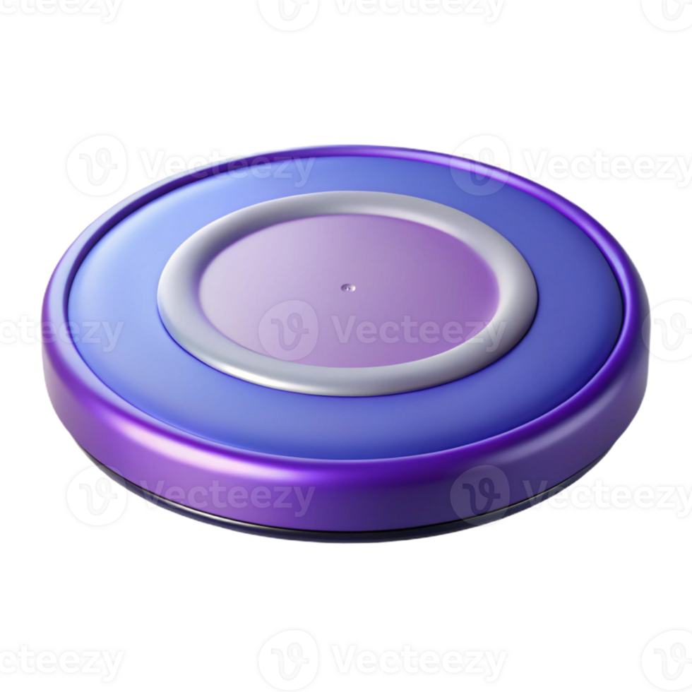 dramatic reflective geometric Professional render, photorealistic, ultra-detailed isolated cutout of a single, wireless charging pad with Transparent Background genuine png
